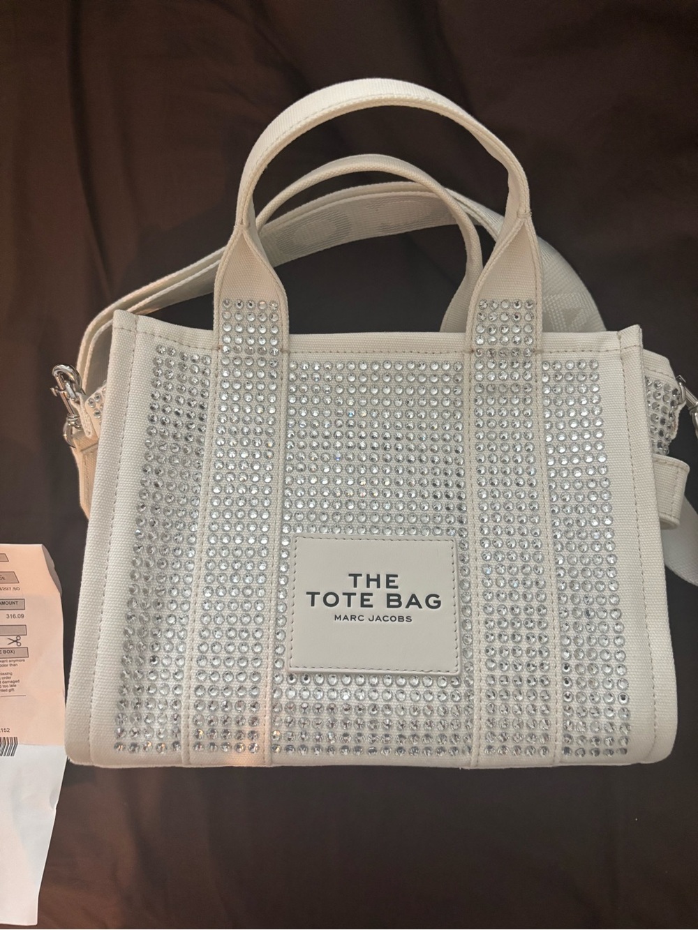 Marc Jacobs Crystal-Embellished Cream Tote